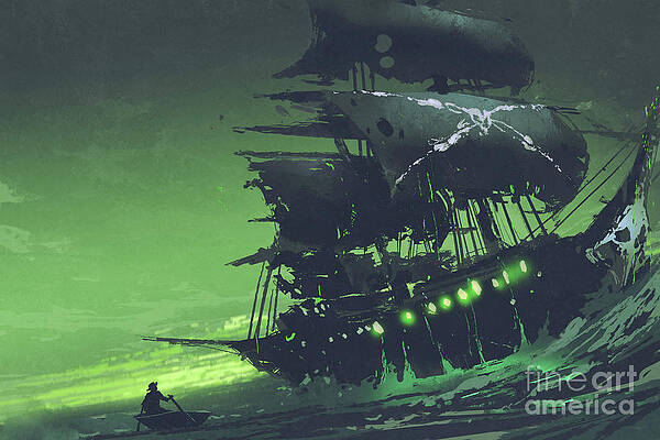 Wall Art - Painting - The Flying Dutchman by Tithi Luadthong