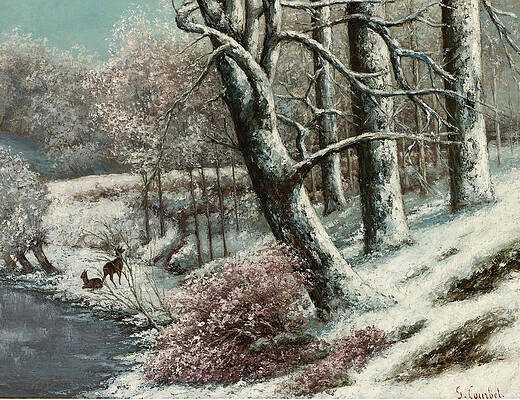 The Forest in Winter Print by Gustave Courbet
