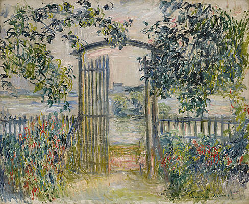 The Garden Gate at Vetheuil Print by Claude Monet