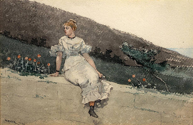 The Garden Wall Print by Winslow Homer