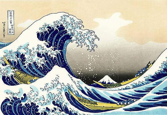 Oceanic waves sea hand drawn tsunami or storm Vector Image
