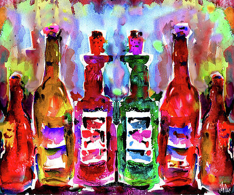 Gin Bottle Paintings Fine Art America