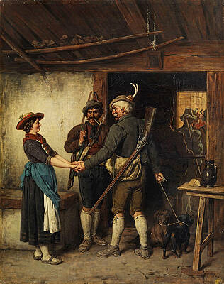 The Hunters' Farewell Print by Franz von Defregger