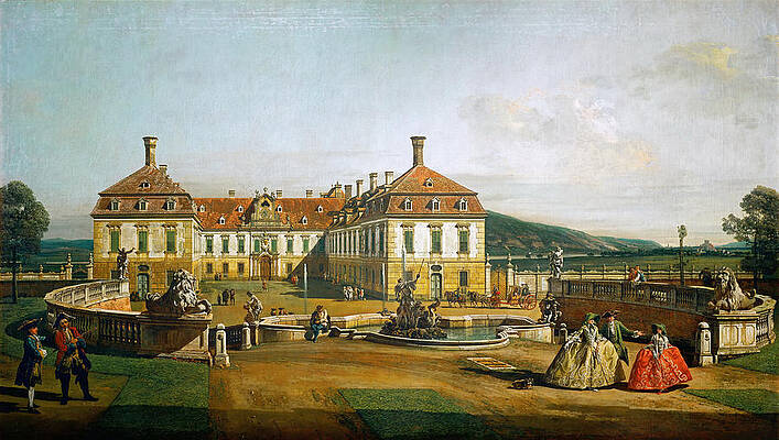 The imperial pleasure palace Print by Bernardo Bellotto