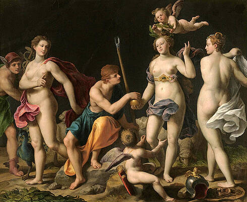 The Judgement Of Paris Print by Alessandro Turchi