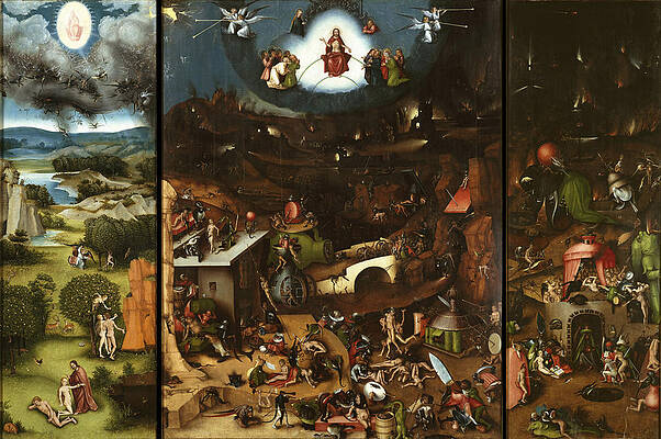 The Last Judgment Triptych Print by Lucas Cranach the Elder