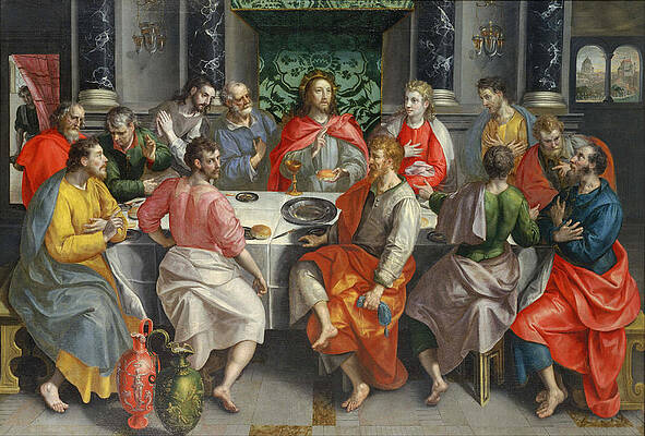 The Last Supper Print by Marten de Vos
