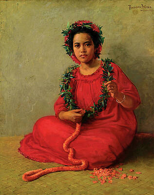 The Lei Maker Print by Theodore Wores