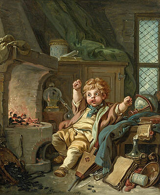 The Little Alchemist or an Allegory of Chemistry Print by Francois Boucher