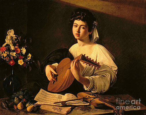 Wall Art - Painting - The Lute Player by Michelangelo Merisi da Caravaggio