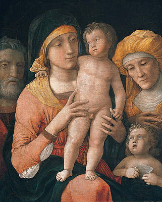 The Madonna and Child with Saints Joseph, Elizabeth, and John the Baptist Print by Andrea Mantegna