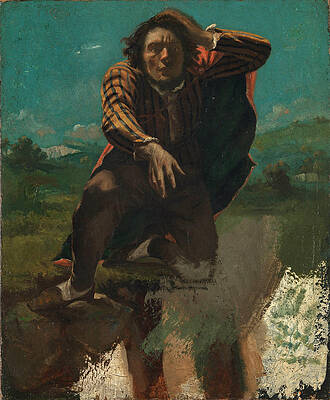 The Man Made Mad with Fear Print by Gustave Courbet