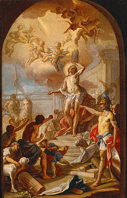 The Martyrdom of St Sebastian Print by Giacinto Diana
