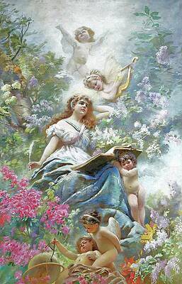 The Muse of Poesie 1886 by Konstantin Makovsky by William Roberts