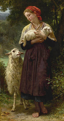 The Newborn Lamb Print by William-Adolphe Bouguereau