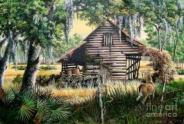 Wall Art - Painting - Old FloridaTurpentine Barn-A Florida Memory by Daniel Butler