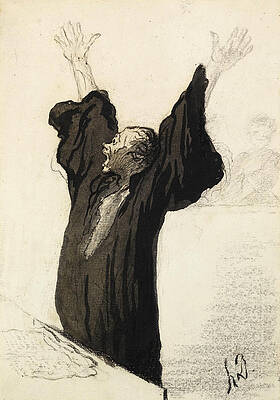 The Pathetic Advocate Print by Honore Daumier