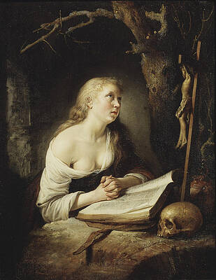 The Penitent Magdalen Print by Gerrit Dou