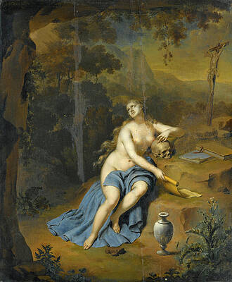 The Penitent Mary Magdalene in a Landscape Print by Willem van Mieris