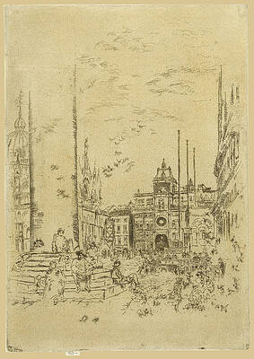 The Piazzetta Print by James Abbott McNeill Whistler