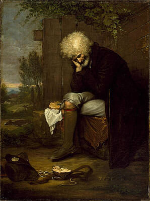 The Pilgrim Mourning His Dead Ass Print by Benjamin West