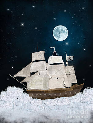 Wall Art - Painting - The Pirate Ghost Ship by Bri Buckley
