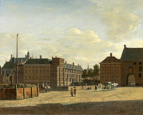 The Plaats with the Binnenhof and the Gevangenpoort. The Hague Print by Gerrit Adriaenszoon Berckheyde