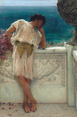 The poet Gallus dreaming Print by Lawrence Alma-Tadema