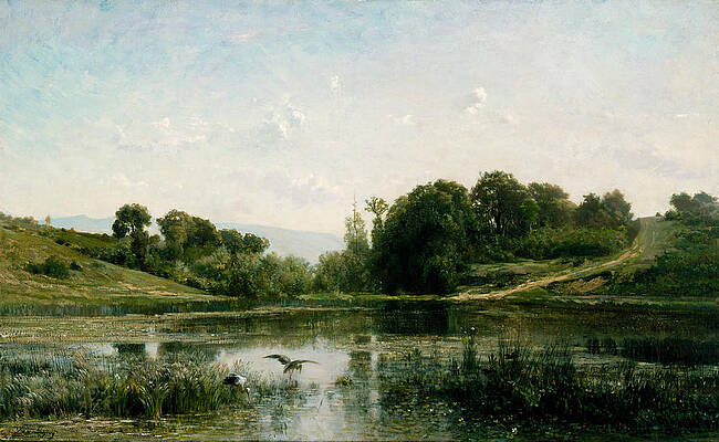 The Ponds of Gylieu Print by Charles-Francois Daubigny