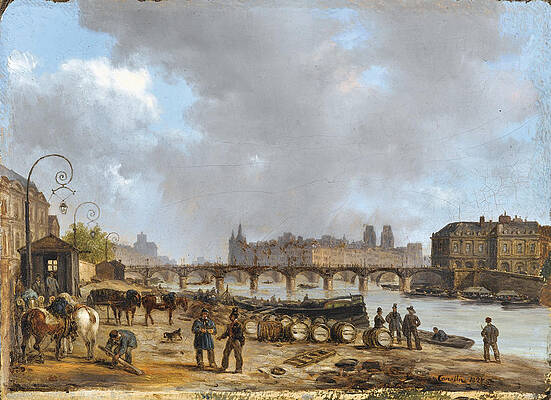 The Pont Des Arts. Paris Print by Giuseppe Canella