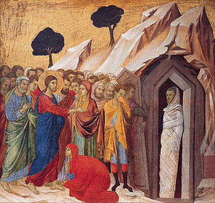 The Raising of Lazarus Print by Duccio