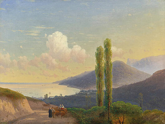 The Road to Gurzuf. Crimea circa 1878 Print by Ivan Konstantinovich Aivazovsky