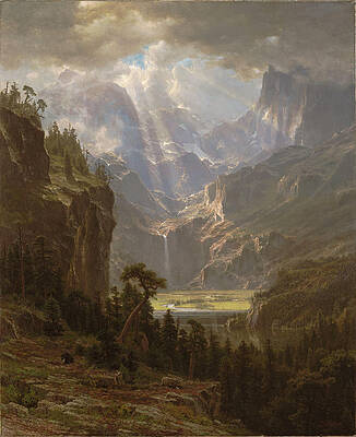 The Rocky Mountains Landers Peak Print by Albert Bierstadt