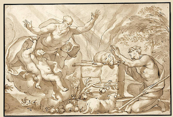 The Sacrifice of Abel Print by Domenico Piola