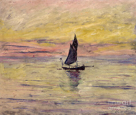 Wall Art - Painting - The Sailing Boat Evening Effect by Claude Monet