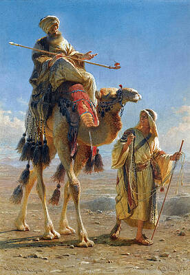 The Sheikh and his guide Print by Carl Haag
