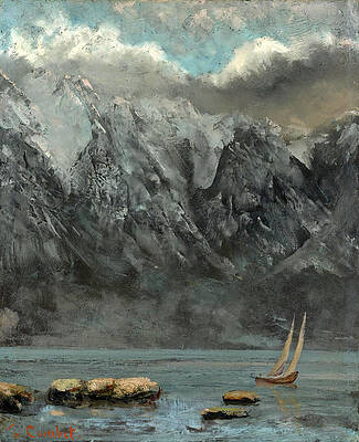 The Shore of Lake Geneva 2 Print by Gustave Courbet