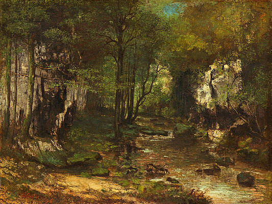 The Stream Print by Gustave Courbet