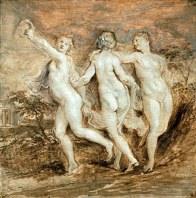 The Three Graces 3 Print by Peter Paul Rubens