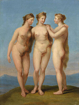 The Three Graces Print by Attributed to Jean-Baptiste Regnault