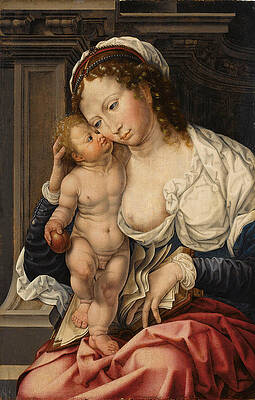 The Virgin and Child Print by Studio of Jan Gossaert