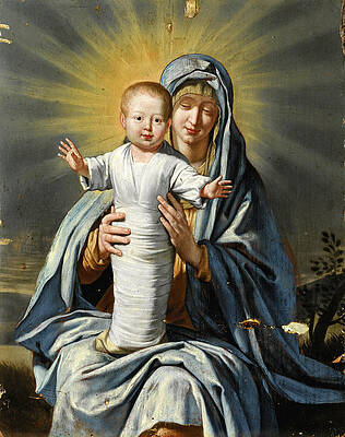 The Virgin with the Swaddled Child Print by Philippe de Champaigne