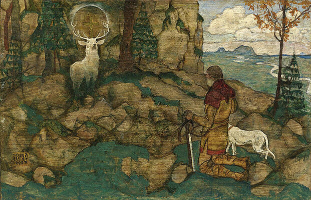 The Vision of Saint Hubert Print by Egon Schiele