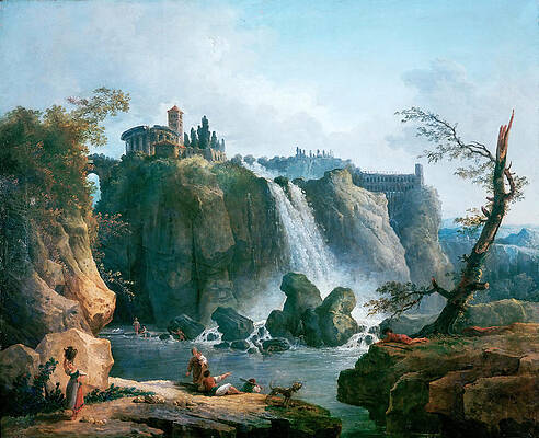 The Waterfall at Tivoli Print by Hubert Robert