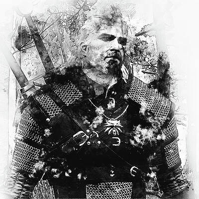 Wall Art - Painting - The White Wolf - 02 by AM FineArtPrints