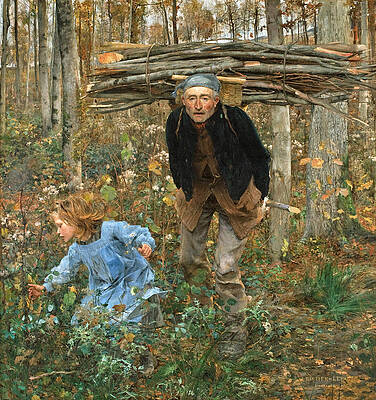 The Wood Gatherer Print by Jules Bastien-Lepage