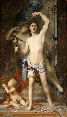 The Young Man And Death Print by Gustave Moreau