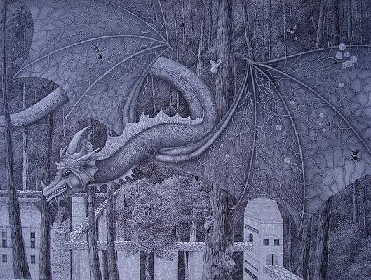 Wall Art - Drawing - Through the Breeze by Thuthuy Tran