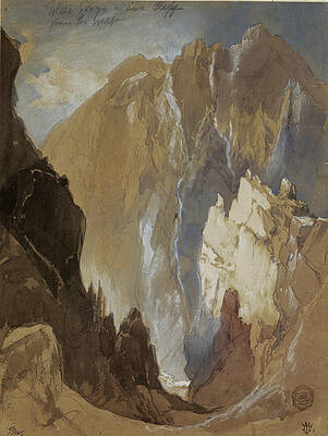 Toltec Gorge and Eva Cliff from the West, Colorado, 1892 Print by Thomas Moran