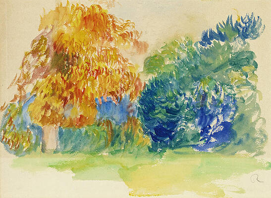 Trees Print by Pierre-Auguste Renoir